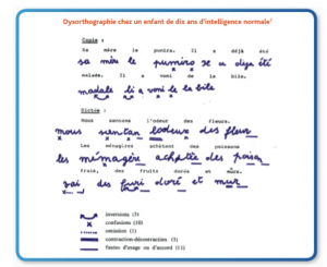 Dysorthographie exemple 1