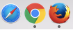 Icônes navigateur safari, chrome et mozilla.