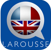 Icône Larousse, drapeaux français et Anglais.
