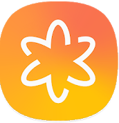 Icône Samsung gallery, étoile blanche sur fond orange.