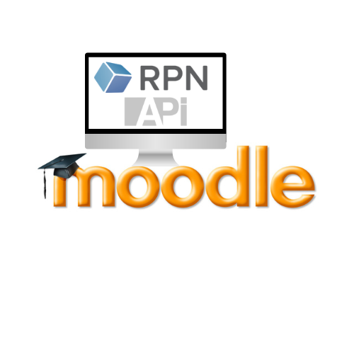 Ordinateur avec les logo du RPN et API pour illustrer l'utilisation des outils API sur le RPN